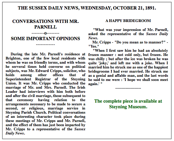 Conversations with Mr Parnell